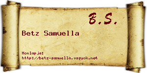 Betz Samuella névjegykártya